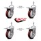 Service Caster 5 Inch Maroon Polyurethane Swivel 3/8 Inch Stem Caster Set with Total Lock Brake SCC-TSTTL20S514-PPUB-MRN-381615-4 - alternate 3